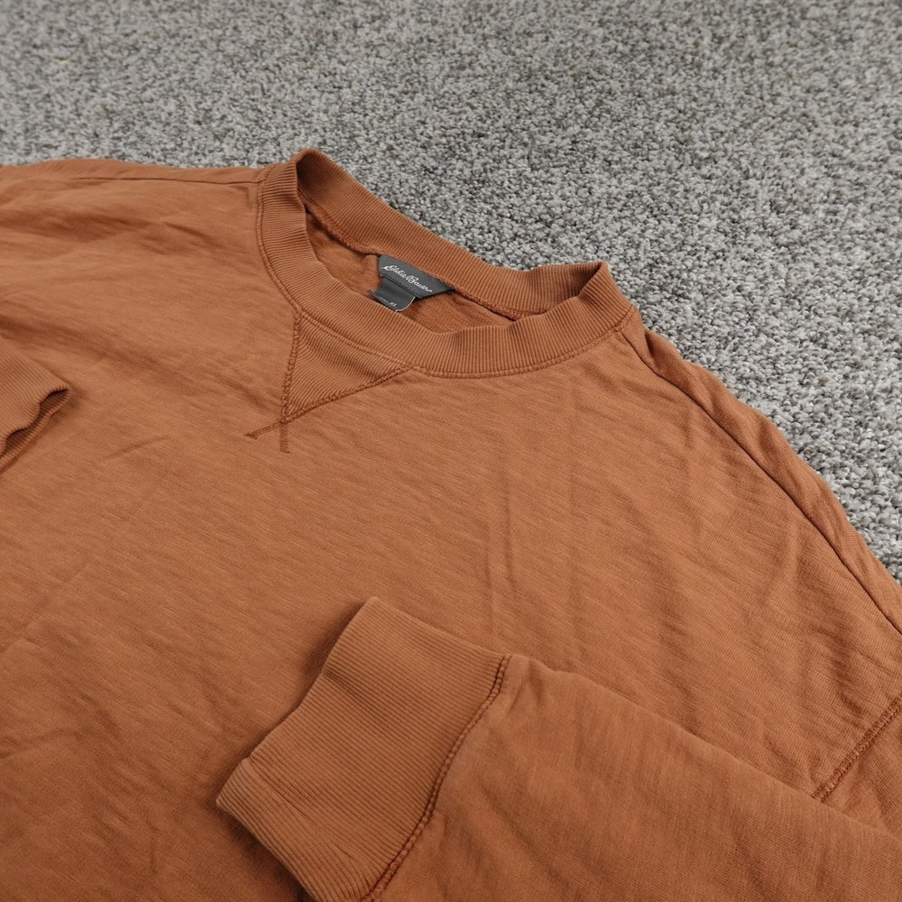 Eddie Bauer Sweatshirt Womens XL Brown Orange Pullover Crewneck Sweater Outdoor‎